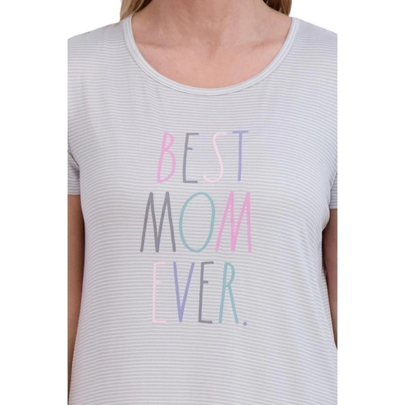 NWT Rae Dunn  "BEST MOM EVER" Short Sleeve Nightshirt - Picture 1 of 10